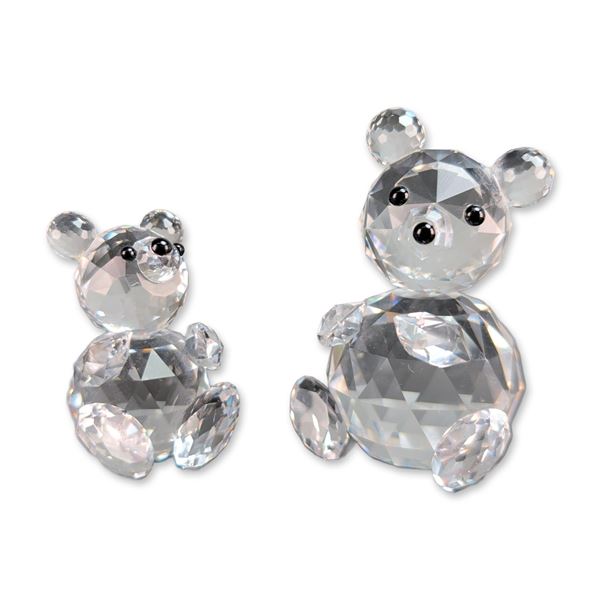 2pc Swarovski Crystal Sitting Teddy Bear Figurines