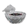 Image 1 : Swarovski Crystal Bird Bath Figurine w/ Colored Crystal Stone Accents