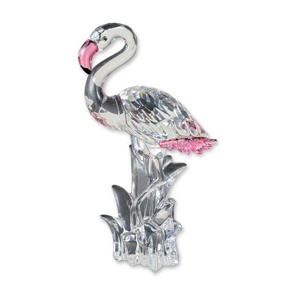 Swarovski Crystal Flamingo with Pink Feathers