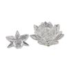 Image 1 : Two Swarovski Silver Crystal Waterlily Candle Holder and Orchid Figurine