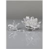 Image 3 : Two Swarovski Silver Crystal Waterlily Candle Holder and Orchid Figurine