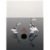 Image 6 : 4pc Swarovski Silver Crystal Goose and Goslings Collection