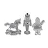 Image 1 : Three Swarovski Silver Crystal Figurines, Rocking Horse, Santa & Nutcracker