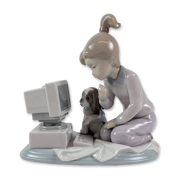 Lladro Spanish Porcelain Computing Companions Figurine