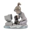 Image 1 : Lladro Spanish Porcelain Computing Companions Figurine