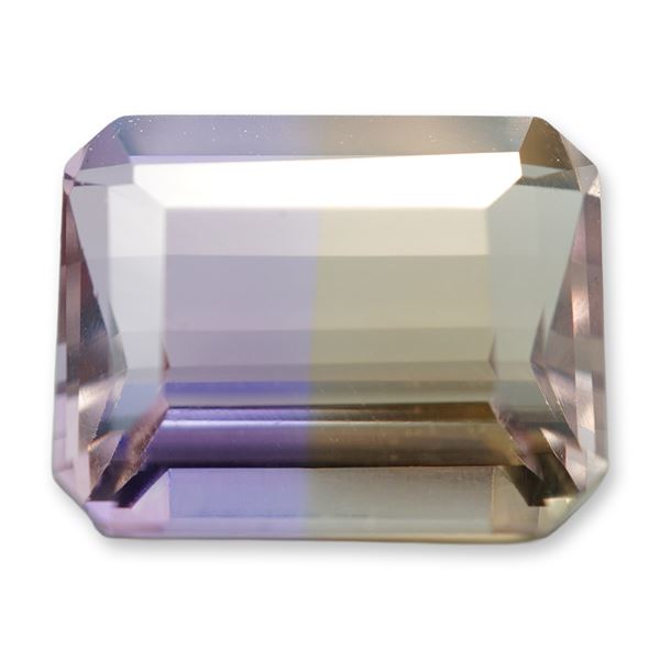 Octagonal Emerald Cut Bi-Color Ametrine Gemstone