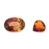 Image 1 : 2pc Loose Oval and Pear Cut Brown-Orange Gemstones