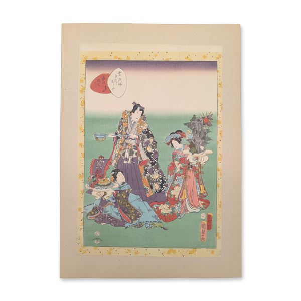 Utagawa Kunisada II (Japan 1823-1880) Woodcut on Paper from the Tale of Genji