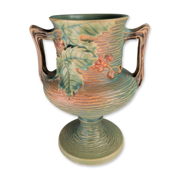 Roseville Pottery Green Bushberry Pedestal Vase