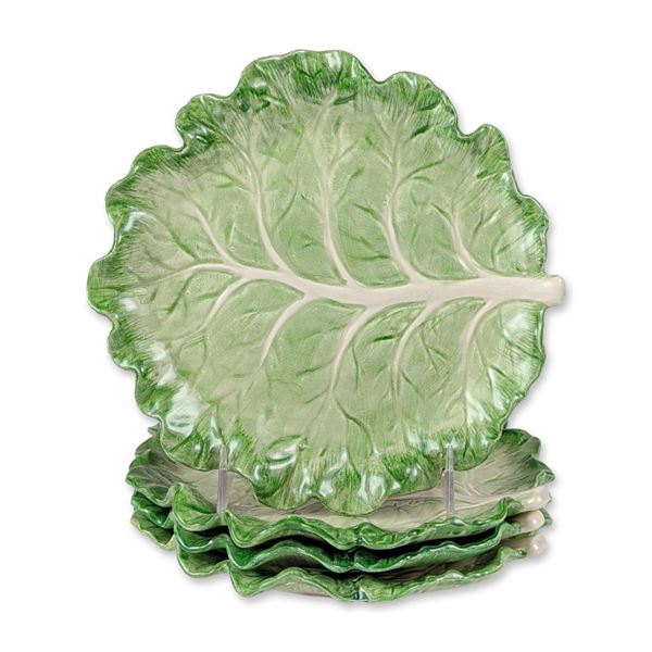 4pc Fitz and Floyd Cabbage Leaf Plates