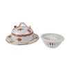 Image 1 : 2pc Herend Chinese Bouquet Orange Porcelain Covered Dish and Basket