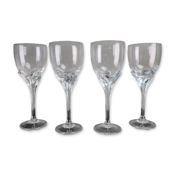 4pc Rosenthal Studio-Linie Iris Crystal Wine Glasses