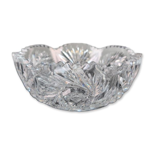 American Brilliant Period Style Cut Crystal Centerpiece Bowl