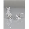 Image 2 : Two Swarovski Crystal Figurines, Mother Kangaroo with Joey and Kiwi