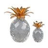 Image 1 : Two Swarovski Crystal Pineapple Figurines, Gold and Hammered Gold