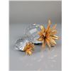 Image 2 : Two Swarovski Crystal Pineapple Figurines, Gold and Hammered Gold