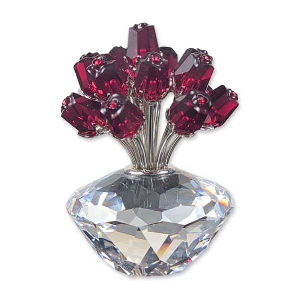 Swarovski Crystal Vase of Roses Figurine