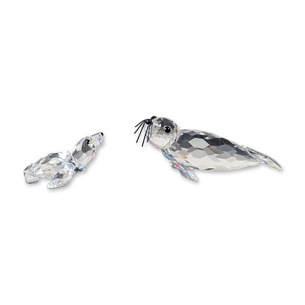 2pc Swarovski Crystal Seal Figurines