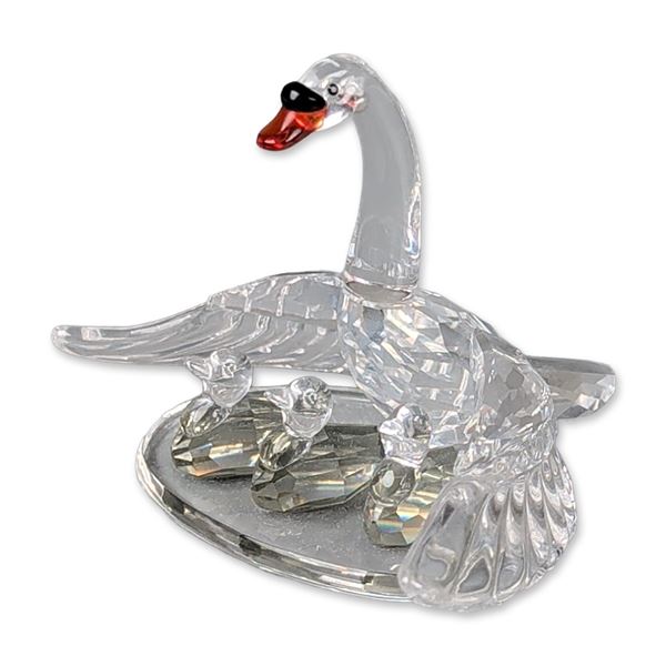 Swarovski Silver Crystal Swan Family Figurine