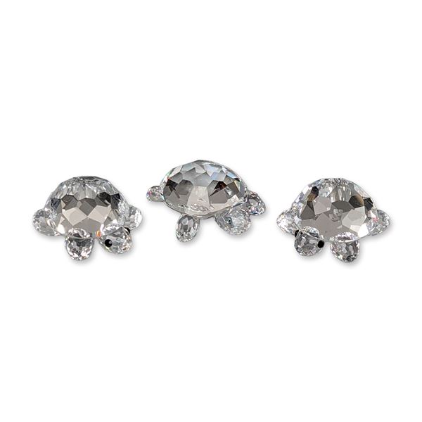 Three Swarovski Silver Crystal Figurines, Turtles