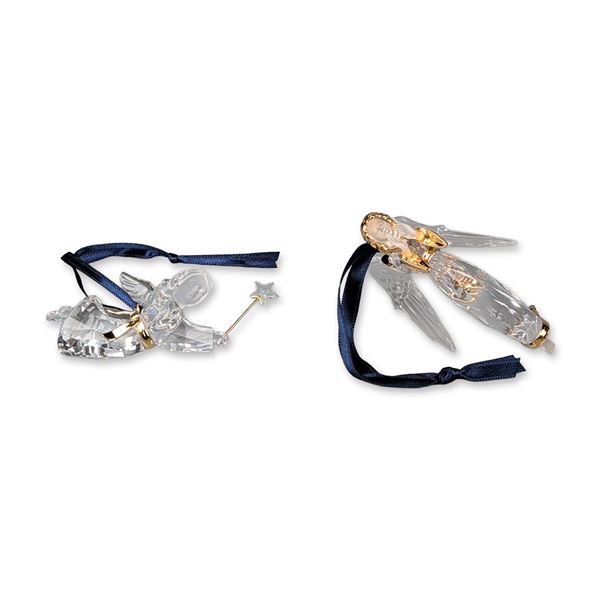 Two Swarovski Crystal Angel Ornaments