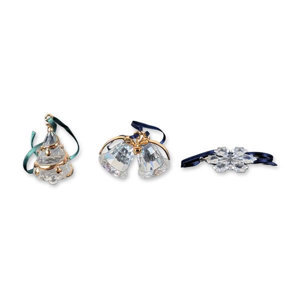 3pc Swarovski Crystal Holiday Ornaments