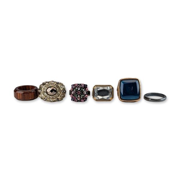 6pc Fashion and Cocktail Rings