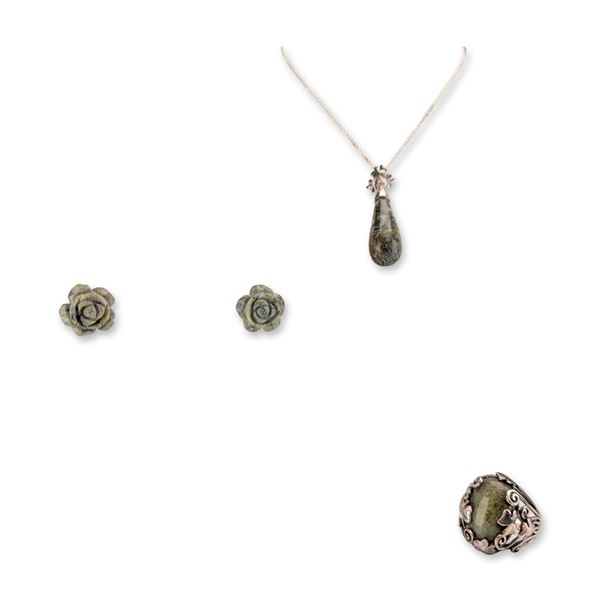 3pc Connemara Marble and Sterling Silver Jewelry