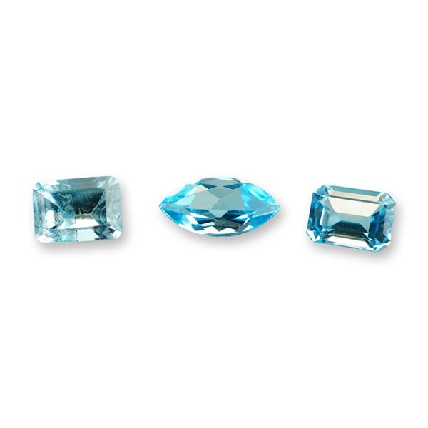 3pc Marquise and Emerald Cut Blue Topaz Gemstones