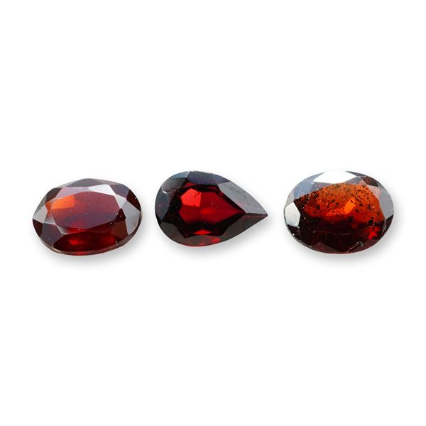 4pc Red Garnet Gemstones in Vatious Shapes and Sizes