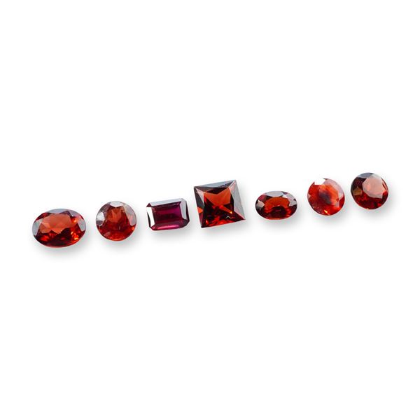 7pc Red Garnet Gemstones in Vatious Shapes and Sizes