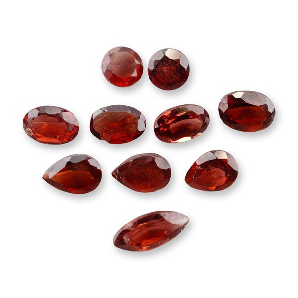 10pc Red Garnet Gemstones in Vatious Shapes and Sizes