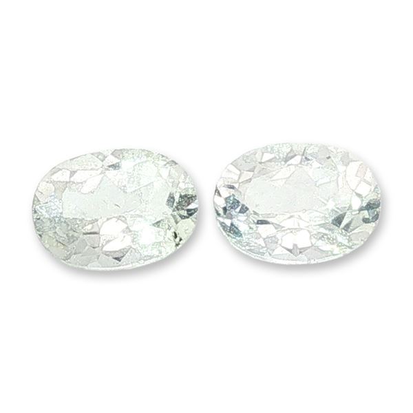 Pair of Oval Cut Colorless Topaz Gemstones