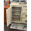 Image 2 : Beige Distressed  5'  Console Cabinet