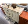 Image 3 : Beige Distressed  5'  Console Cabinet