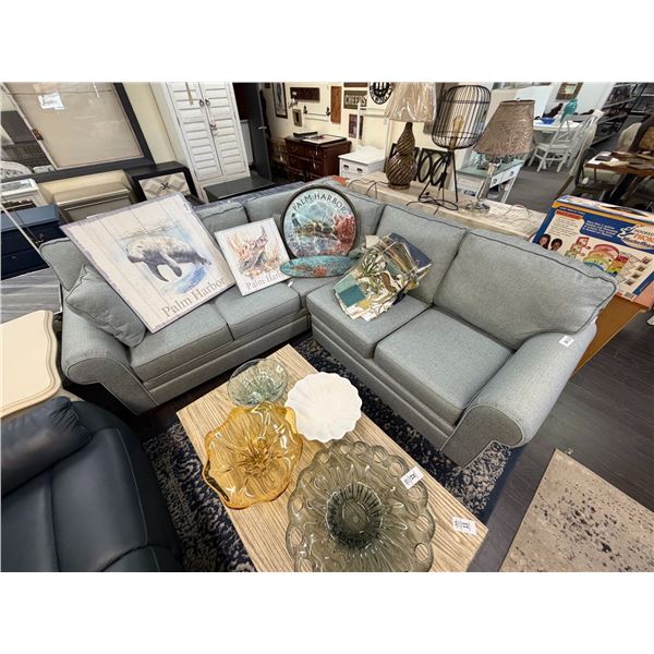 Light Blue 2 Section Sofa