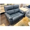 Image 1 : Navy Leather Power Recliner Loveseat