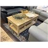 Image 1 : Light Oak Distressed Coffee Table w/2 Drawers