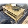 Image 2 : Light Oak Distressed Coffee Table w/2 Drawers