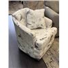 Image 1 : Beige Sea Bird Cloth Swivel Chairs - Pair