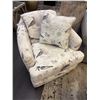 Image 2 : Beige Sea Bird Cloth Swivel Chairs - Pair