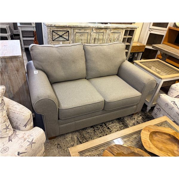 Grey Cloth Loveseat