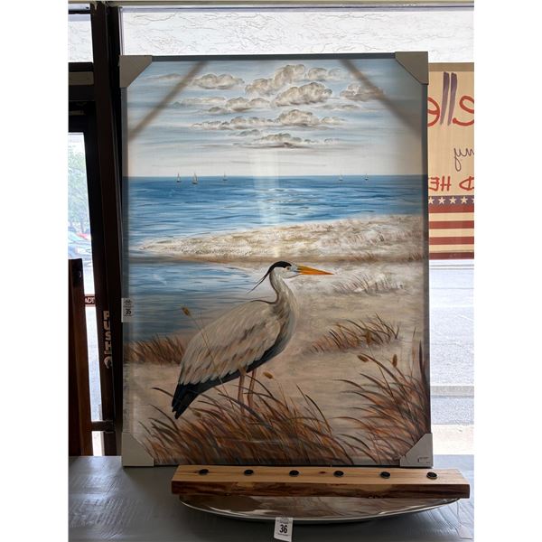 Heron Sea Scape Wall Art - 30"  X  40"