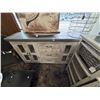 Image 3 : Distressed Glass Door Grey Top Console Cabinet - 6'
