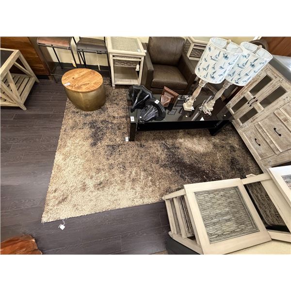 Approx.  8'  X  10'  Brown Shag Area Rug