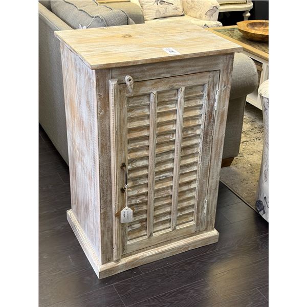 Distressed Louver Door Small Cabinet