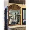 Image 1 : Louver Arched Top Oak Mirror - No Shipping