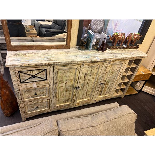 Distressed Large 6'  Console Cabinet