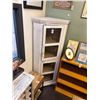 Image 1 : Distressed White Glass Door Corner Cabinet