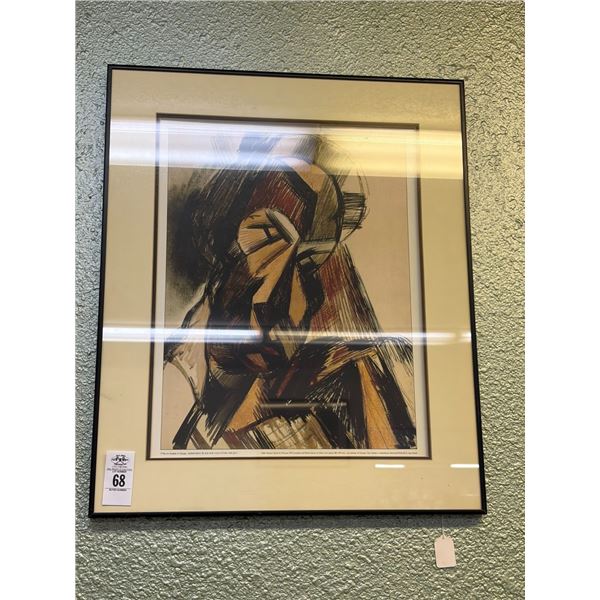 Framed Wall Art Abstract Woman - Approx.  18"  X  24"